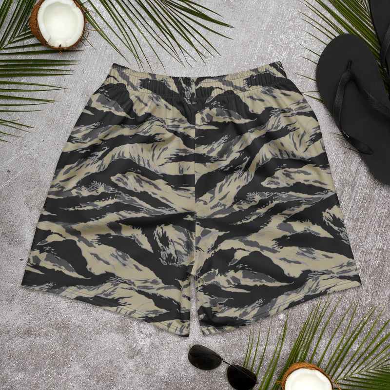 Tiger Stripe Urban Rubble CAMO Unisex Athletic Long Shorts