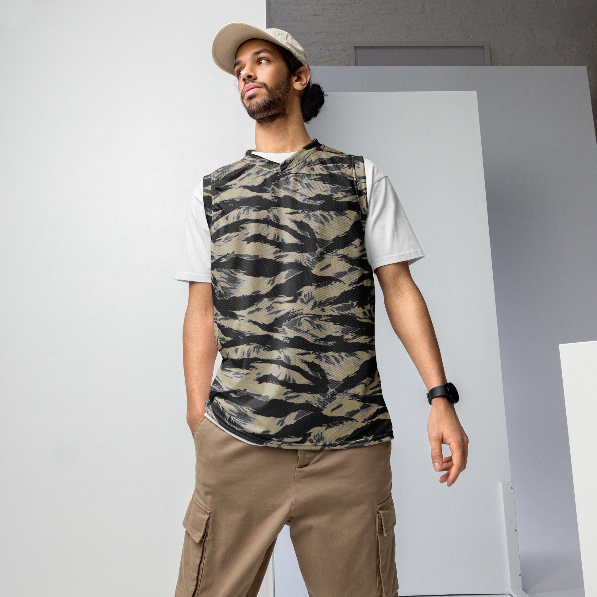 American Tiger Stripe Urban Rubble CAMO unisex basketball jersey - 2XS - Basketball Jerseys