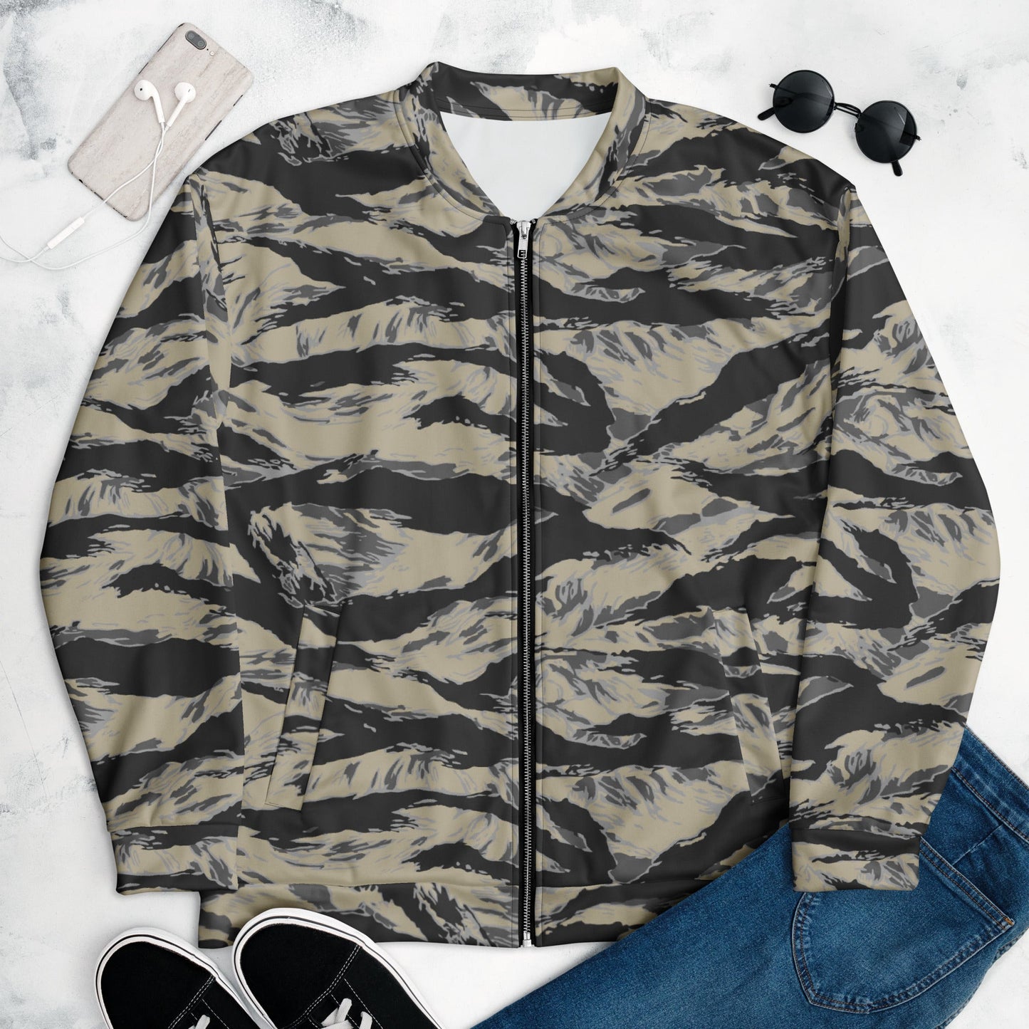 American Tiger Stripe Urban Rubble CAMO Unisex Bomber Jacket