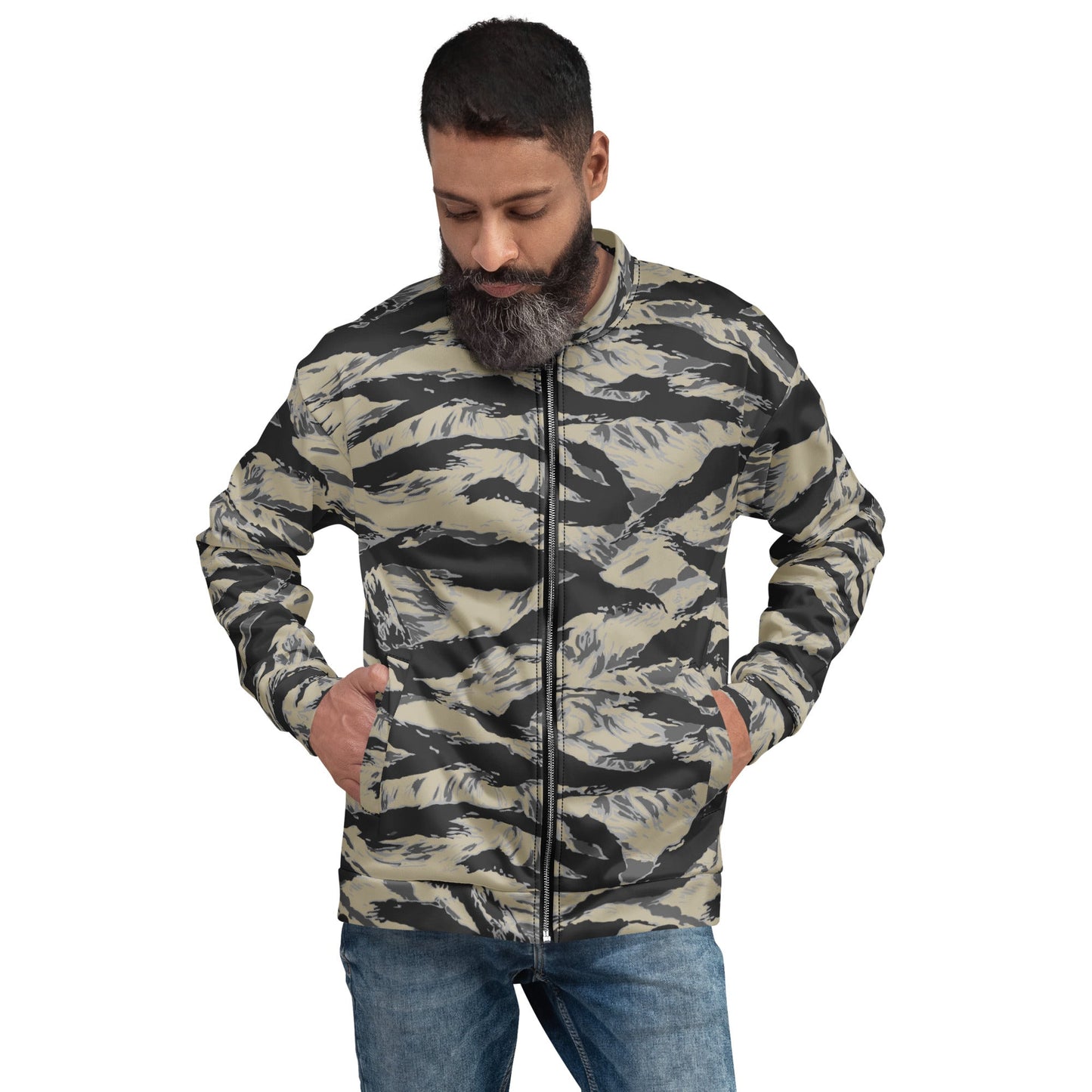 American Tiger Stripe Urban Rubble CAMO Unisex Bomber Jacket - XS