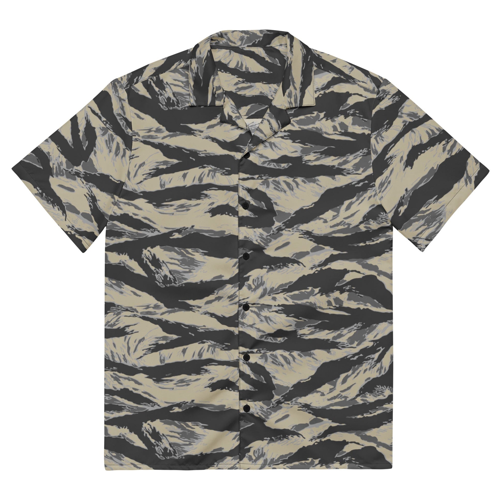 American Tiger Stripe Urban Rubble CAMO Unisex button shirt - 2XS - Button Shirts