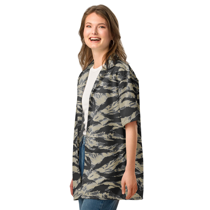 Tiger Stripe Urban Rubble CAMO Unisex Short-Sleeve Button Shirt