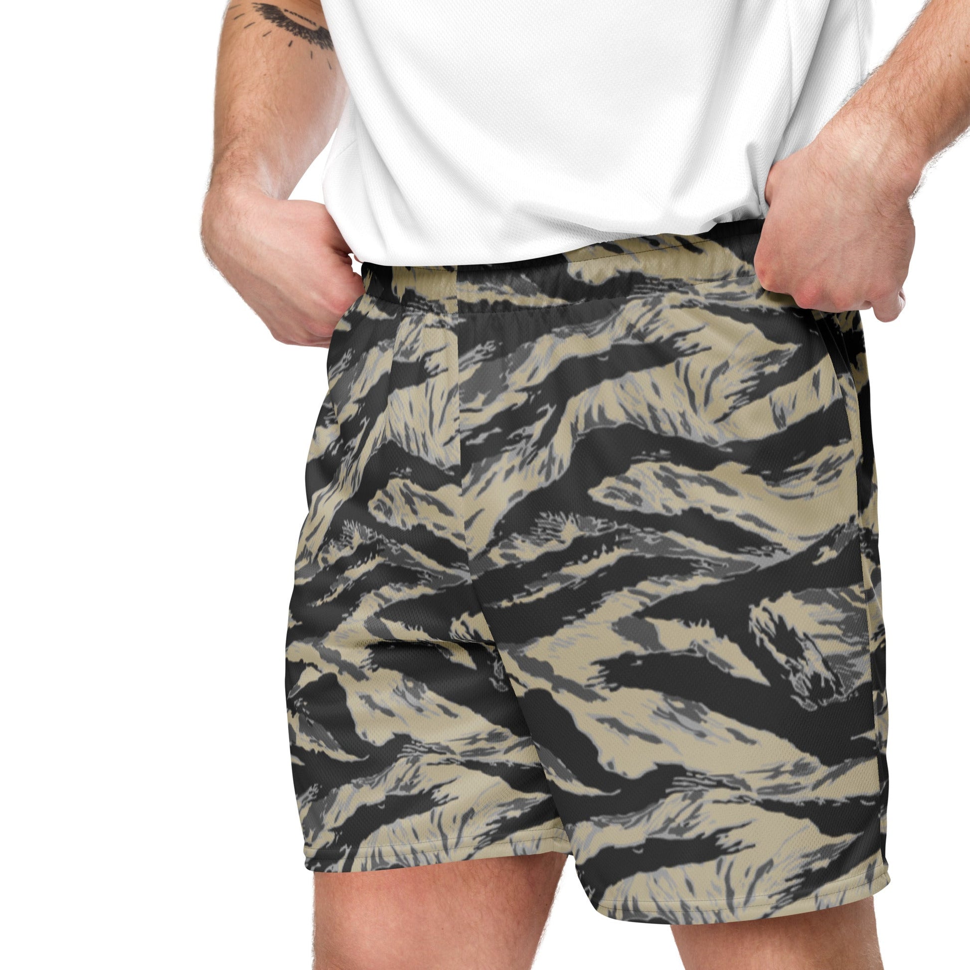 American Tiger Stripe Urban Rubble CAMO Unisex mesh shorts - Mesh Shorts