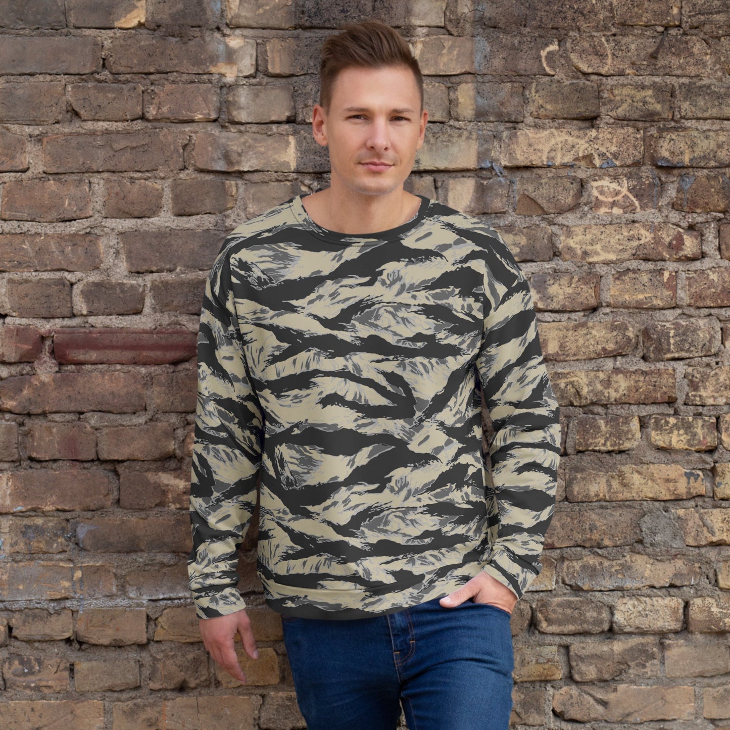 American Tiger Stripe Urban Rubble CAMO Unisex Sweatshirt - 2XS - Sweatshirts