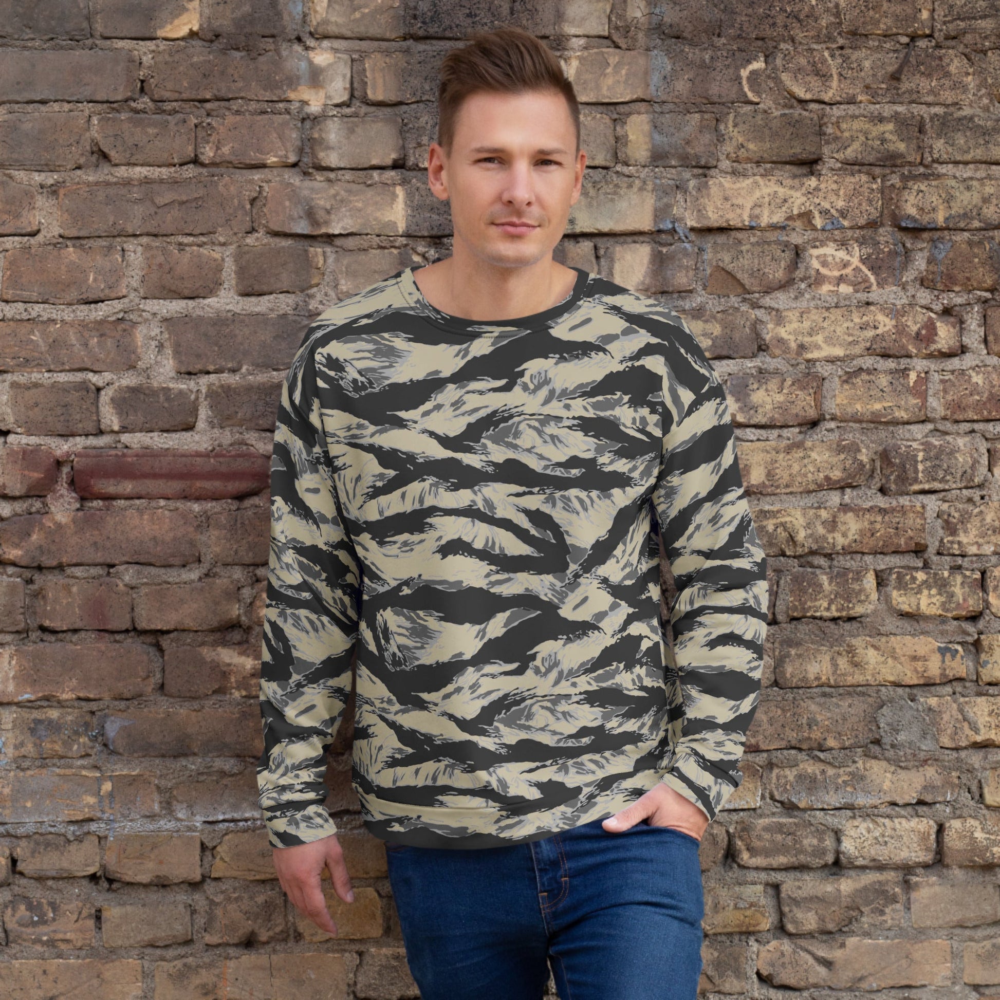 American Tiger Stripe Urban Rubble CAMO Unisex Sweatshirt - 2XS - Sweatshirts