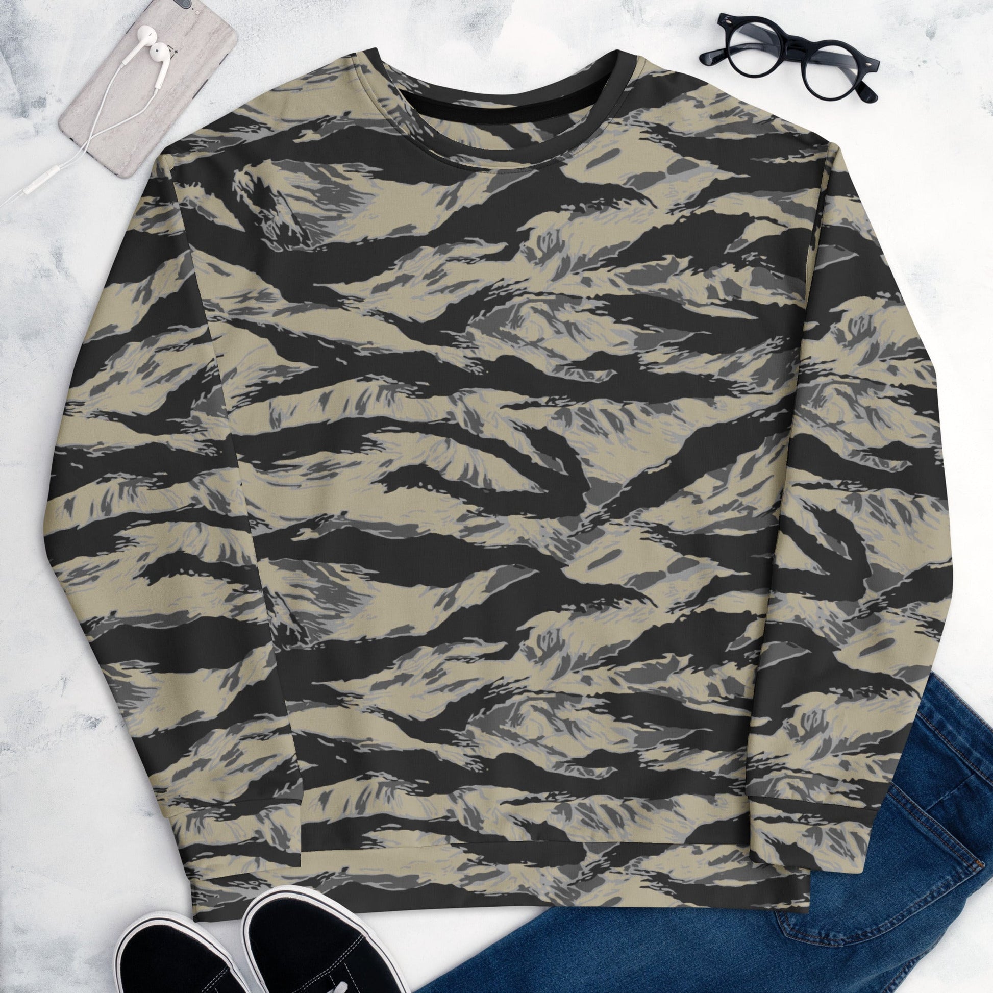 American Tiger Stripe Urban Rubble CAMO Unisex Sweatshirt - Sweatshirts