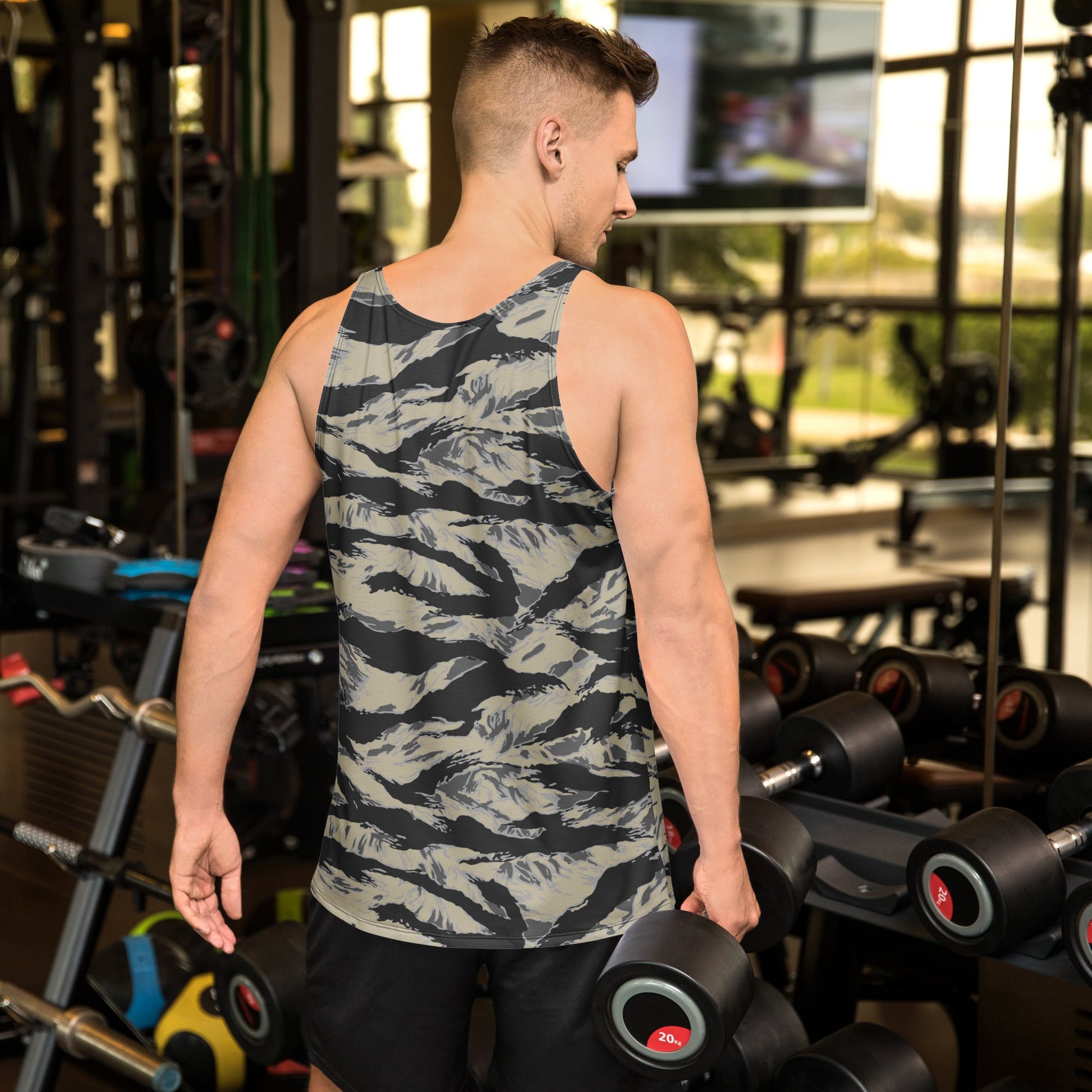 American Tiger Stripe Urban Rubble CAMO Unisex Tank Top - Tops