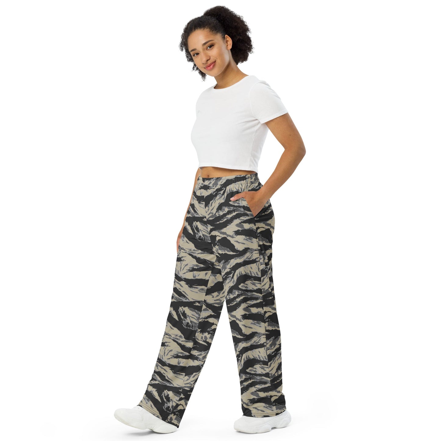 American Tiger Stripe Urban Rubble CAMO unisex wide-leg pants - Wide-leg Pants