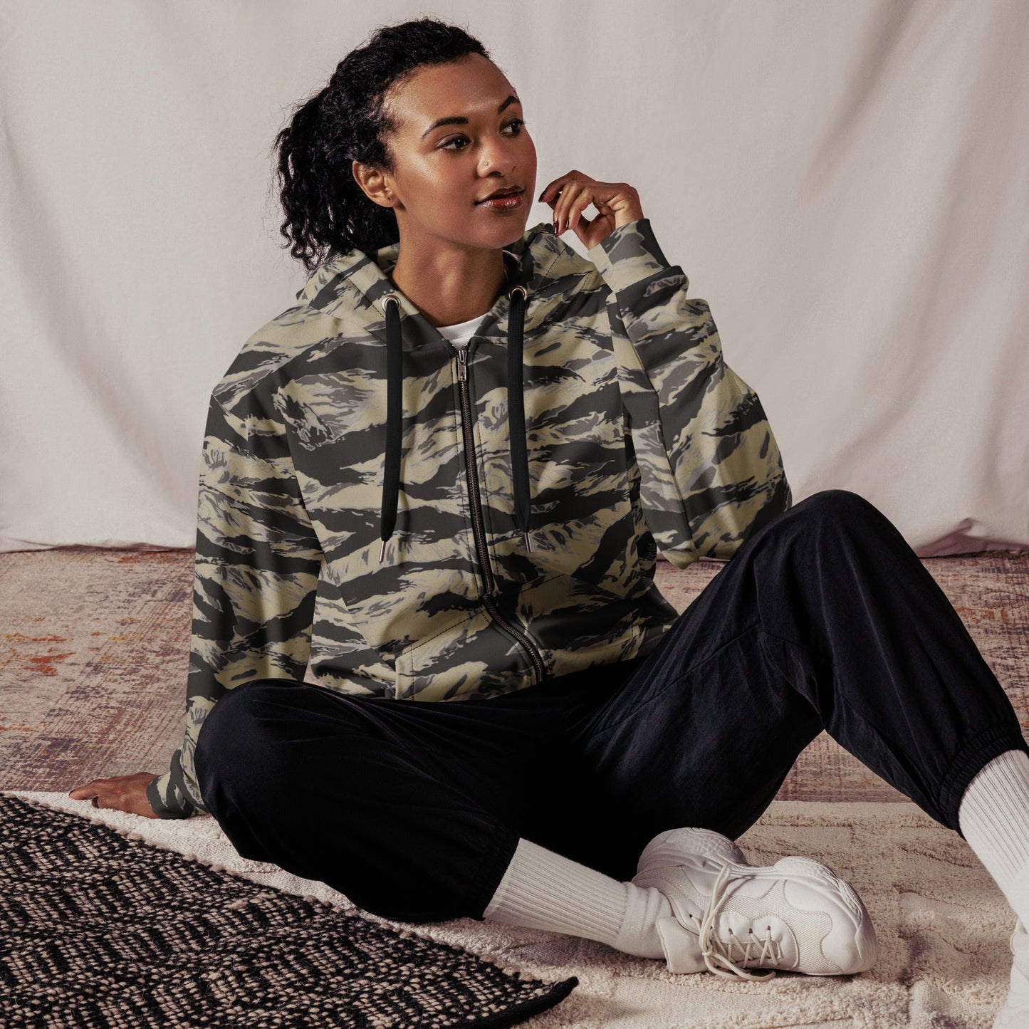 American Tiger Stripe Urban Rubble CAMO Unisex zip hoodie - Zip Hoodies