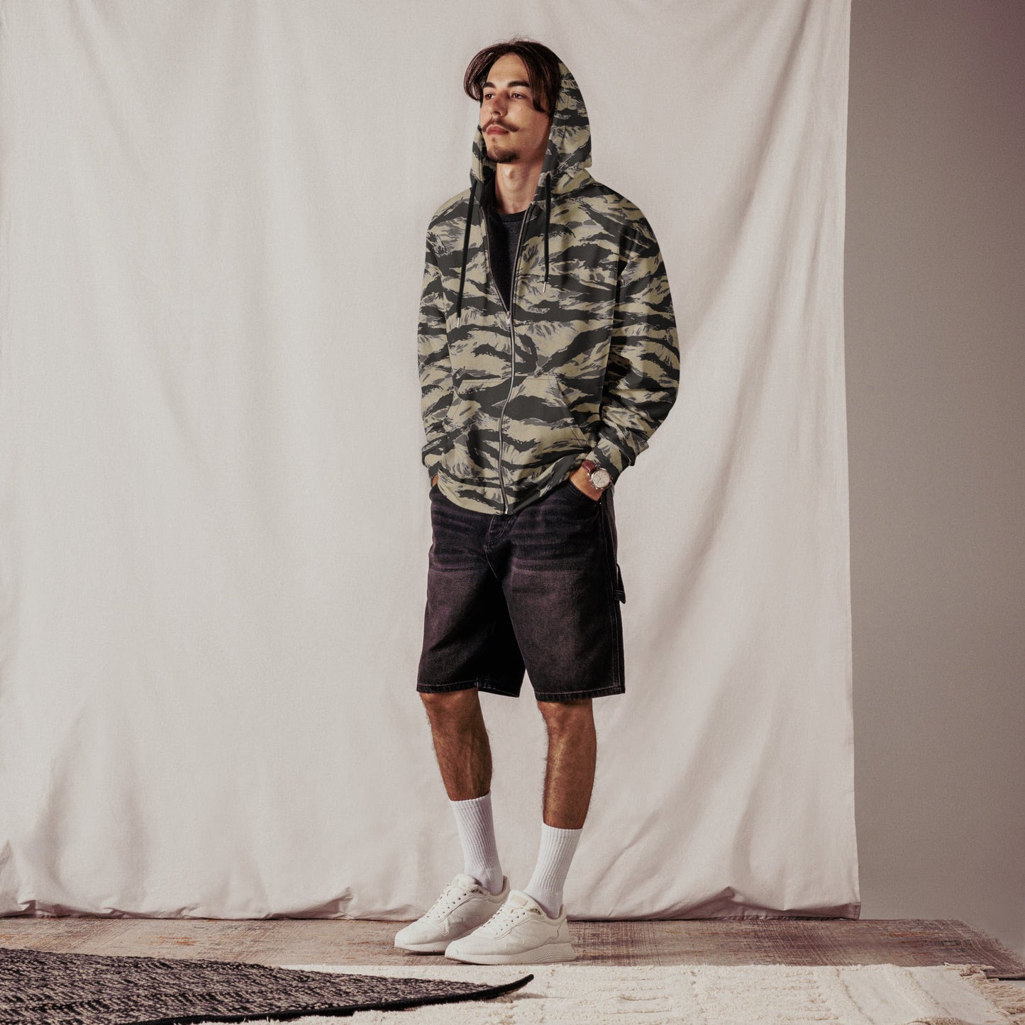 American Tiger Stripe Urban Rubble CAMO Unisex zip hoodie - Zip Hoodies