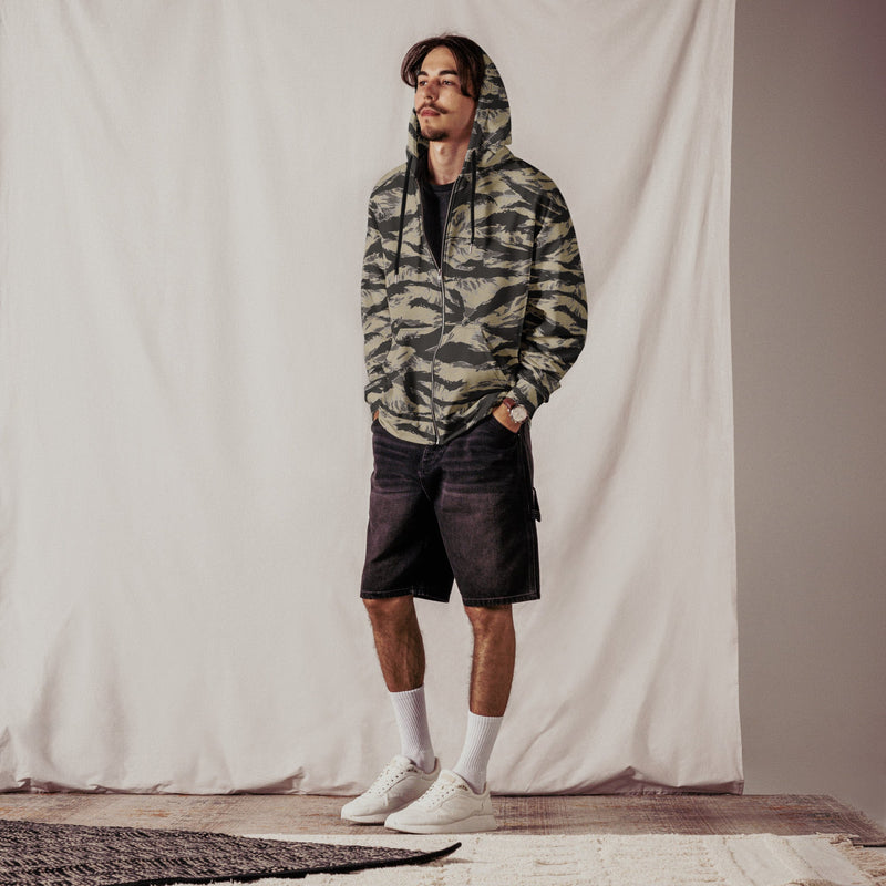 Tiger Stripe Urban Rubble CAMO Unisex Zip Hoodie