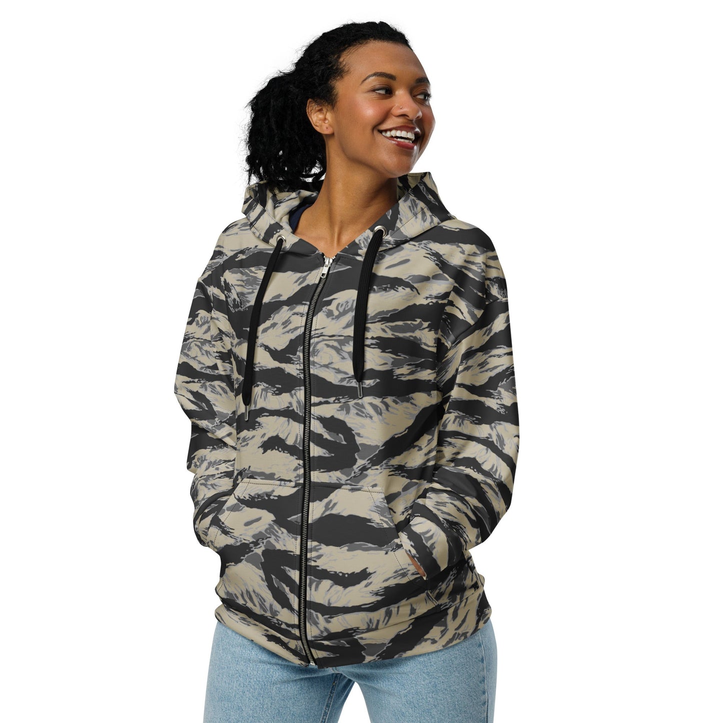 American Tiger Stripe Urban Rubble CAMO Unisex zip hoodie - Zip Hoodies
