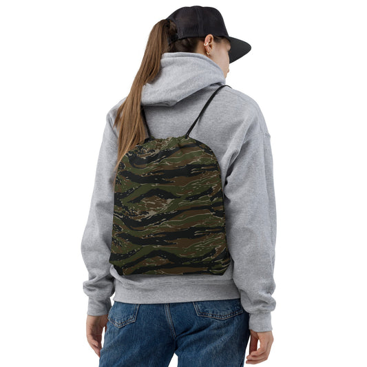 American Tiger Stripe Vintage Advisor Vietnam CAMO Drawstring Bag - Bags