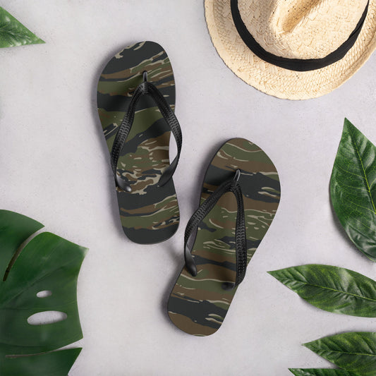 American Tiger Stripe Vintage Advisor Vietnam CAMO Flip-Flops