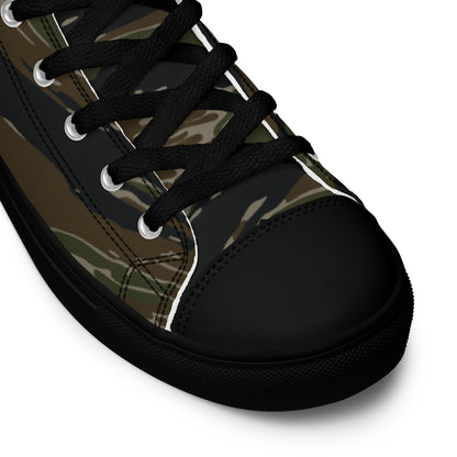 American Tiger Stripe Vintage Advisor Vietnam CAMO Mens high top canvas shoes - High Top Canvas Shoes