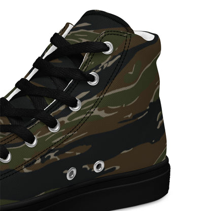 American Tiger Stripe Vintage Advisor Vietnam CAMO Mens high top canvas shoes - High Top Canvas Shoes