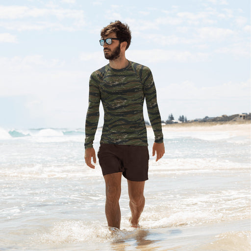 Tiger Stripe Vintage Advisor Vietnam CAMO Mens Long-Sleeve Rash Guard - XS