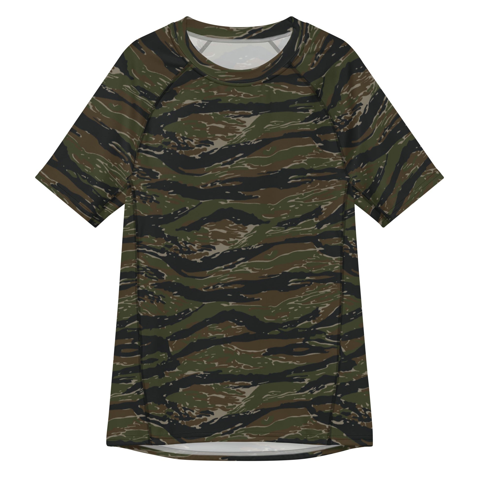 American Tiger Stripe Vintage Advisor Vietnam CAMO Mens Short-Sleeve Rash Guard - 2XS - Short-sleeve Guards