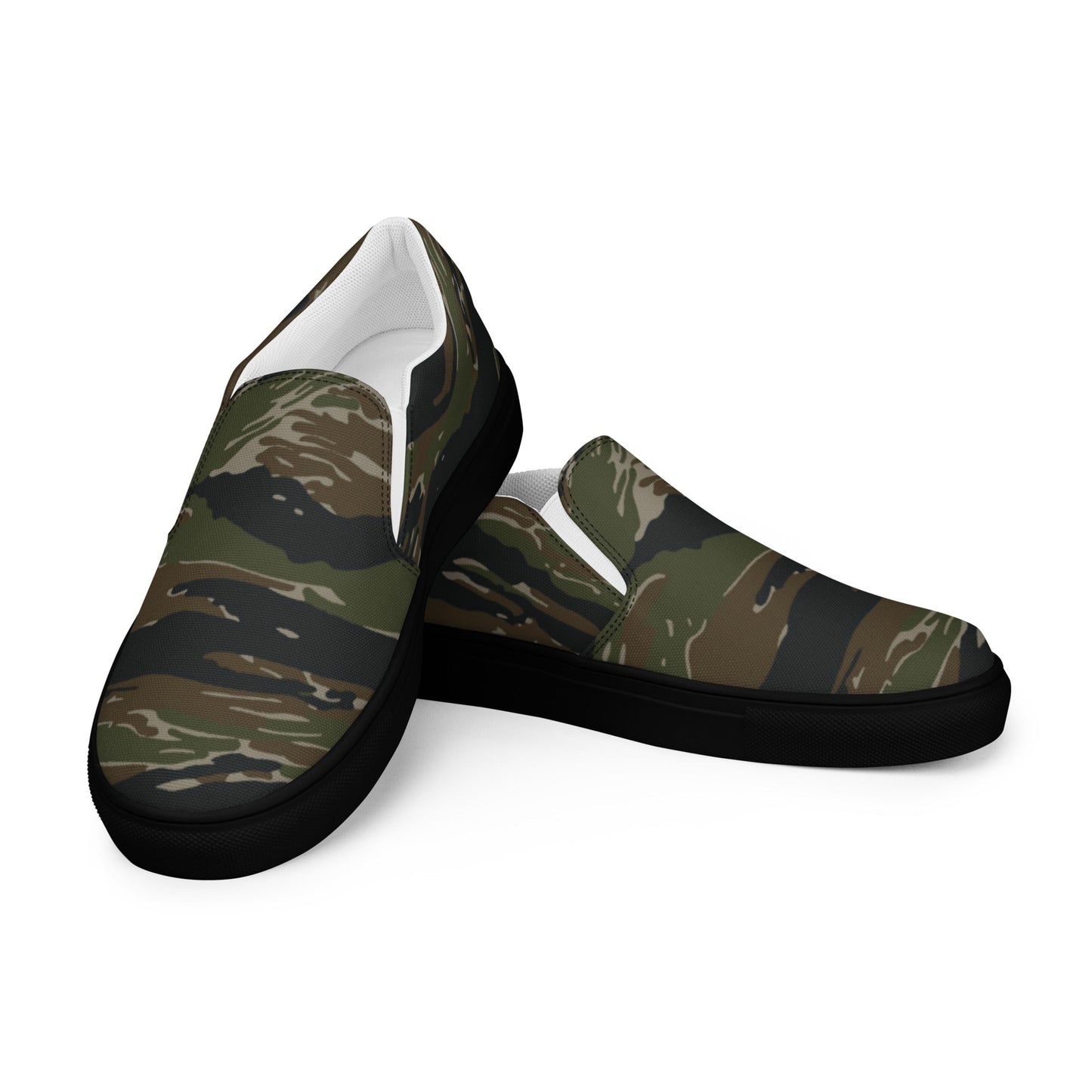 American Tiger Stripe Vintage Advisor Vietnam CAMO Mens Slip-On Canvas Shoes - 5