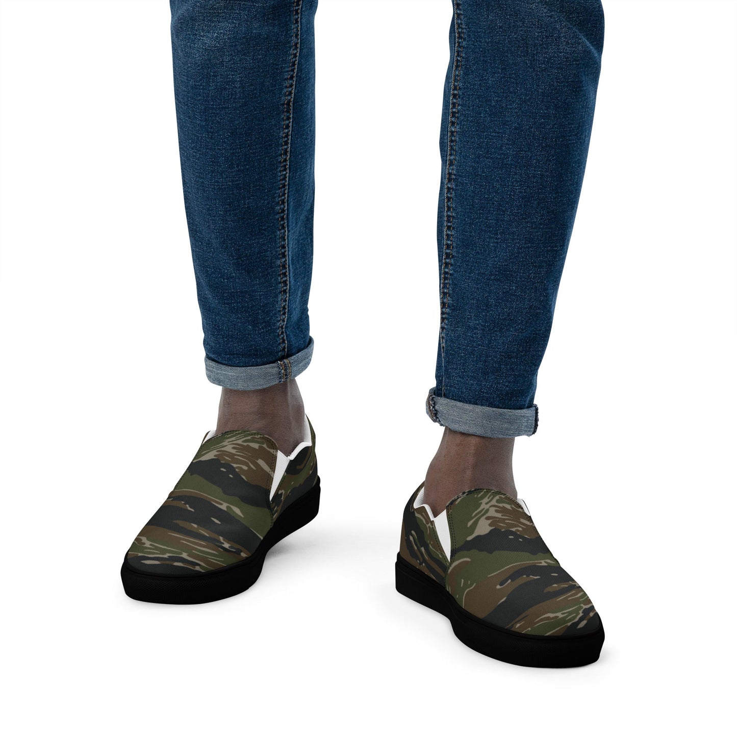 American Tiger Stripe Vintage Advisor Vietnam CAMO Mens Slip-On Canvas Shoes