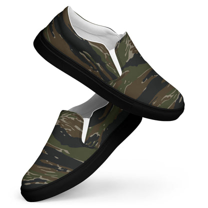 American Tiger Stripe Vintage Advisor Vietnam CAMO Mens Slip-On Canvas Shoes