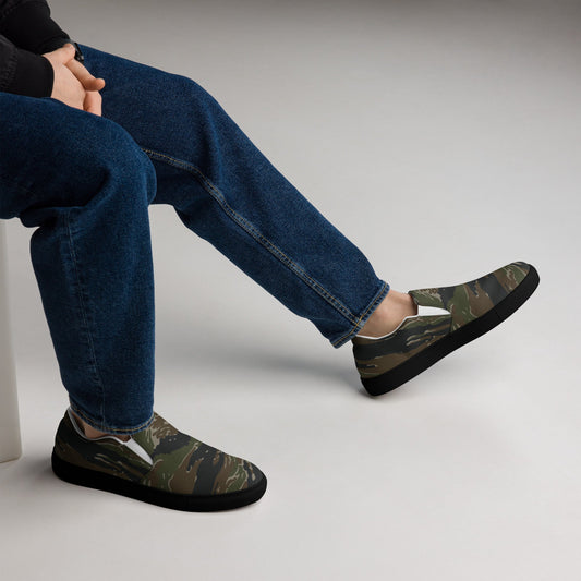 American Tiger Stripe Vintage Advisor Vietnam CAMO Mens Slip-On Canvas Shoes