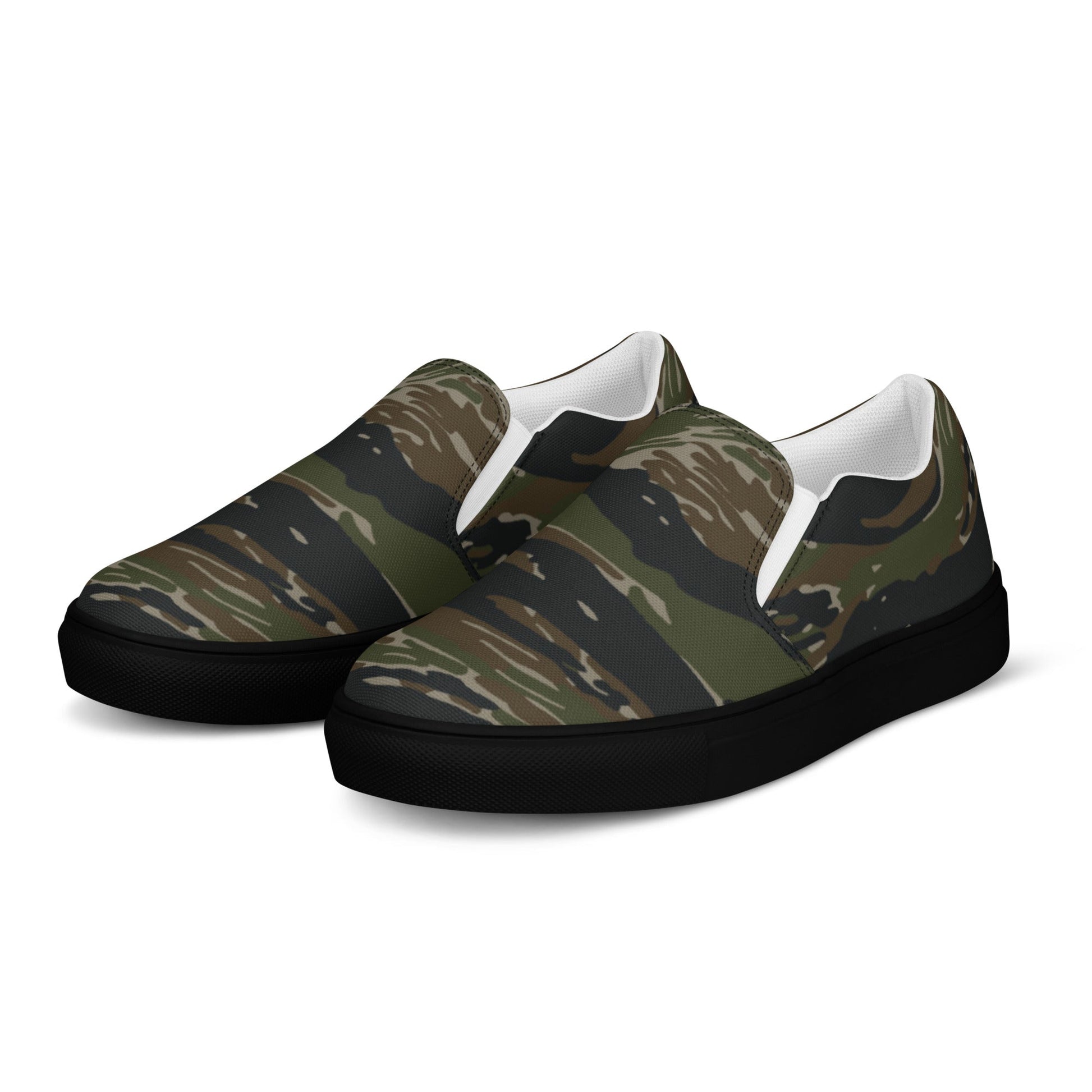 American Tiger Stripe Vintage Advisor Vietnam CAMO Mens Slip-On Canvas Shoes