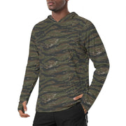 Tiger Stripe Vintage Advisor Vietnam CAMO Mens Sunscreen Sports Hoodie With Thumb Holes