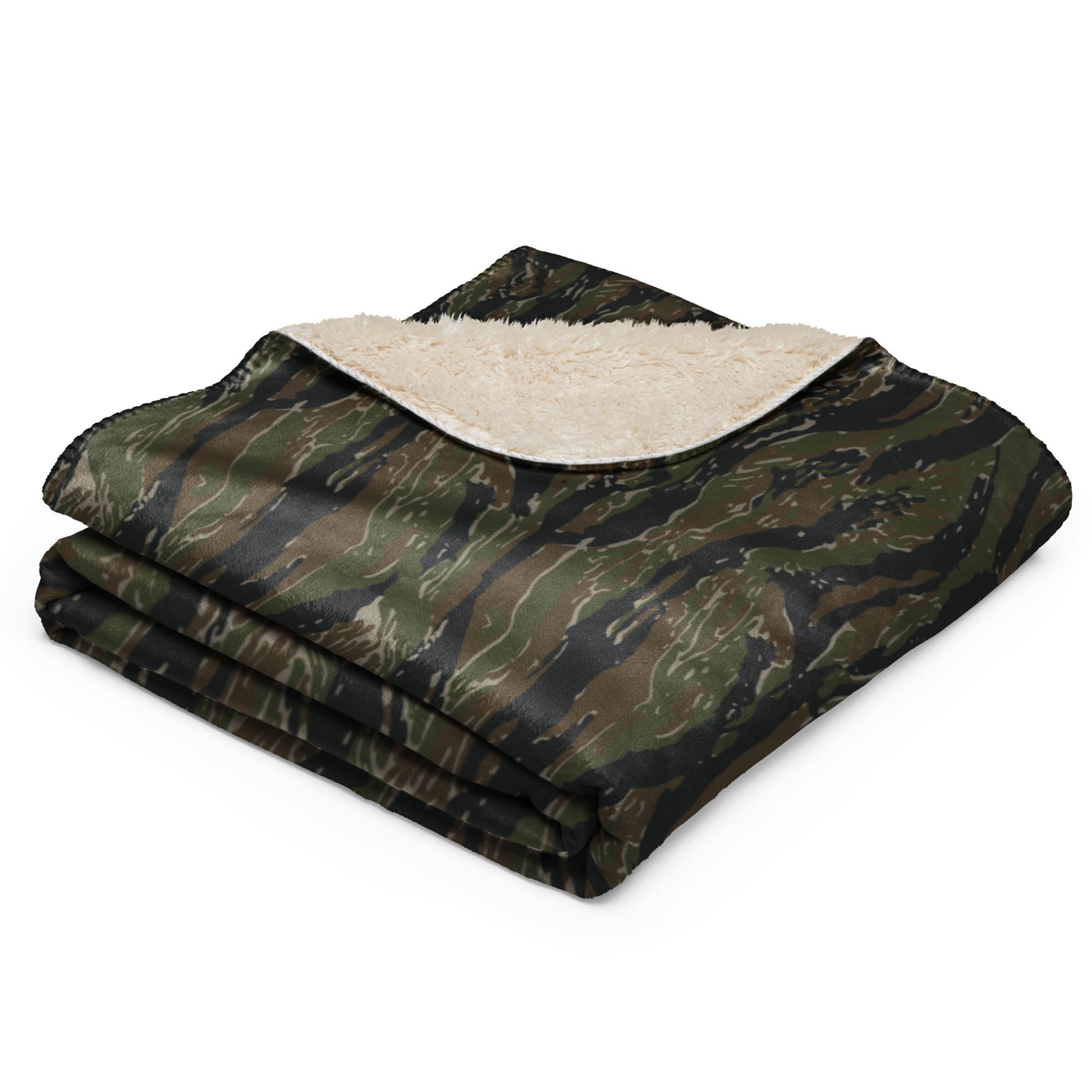 American Tiger Stripe Vintage Advisor Vietnam CAMO Sherpa blanket - Blankets