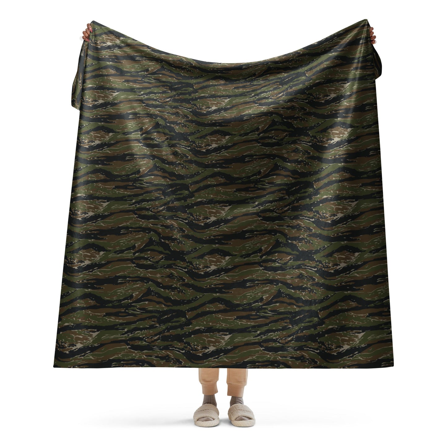 American Tiger Stripe Vintage Advisor Vietnam CAMO Sherpa blanket - 60″×80″ - Blankets