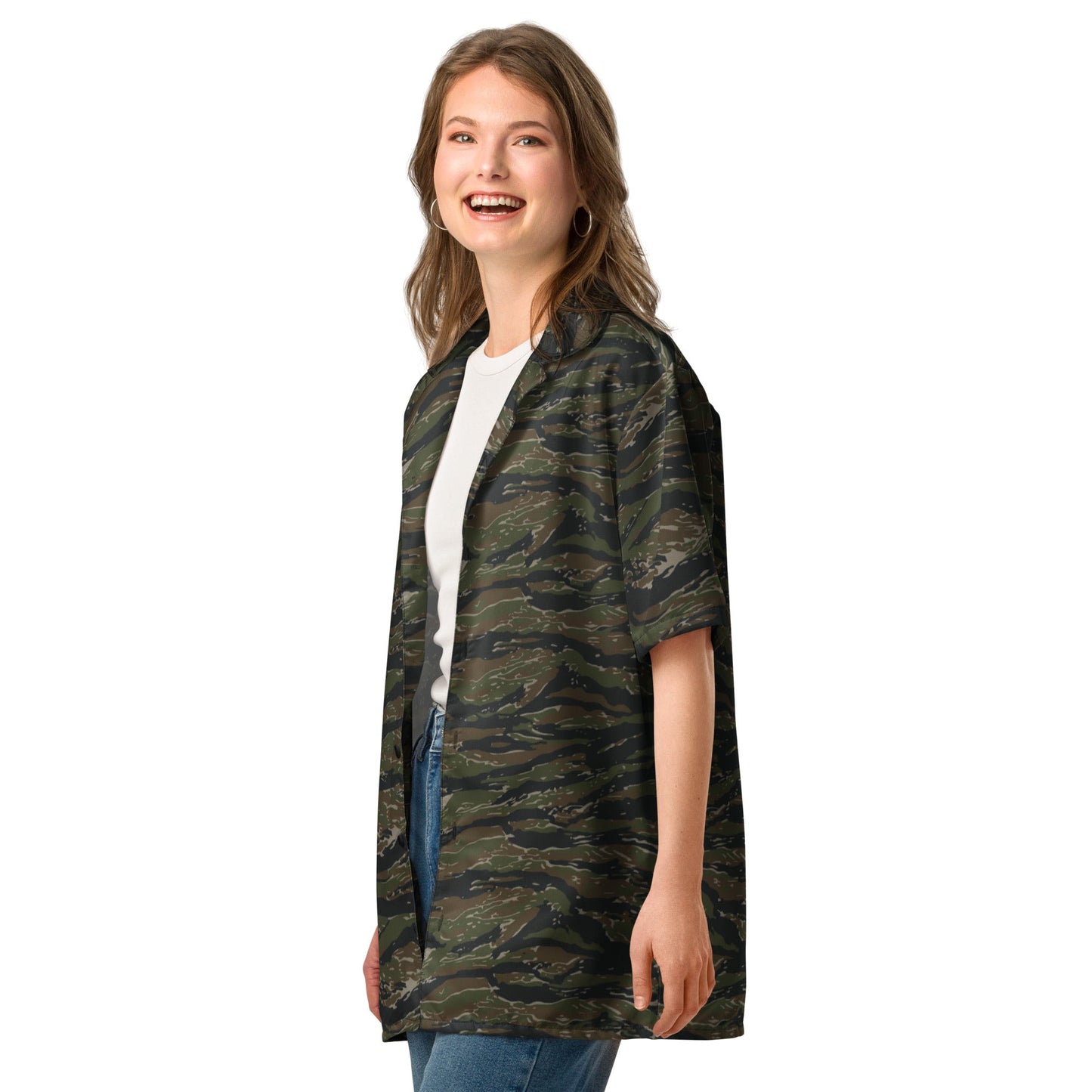 American Tiger Stripe Vintage Advisor Vietnam CAMO Unisex button shirt - Button Shirts