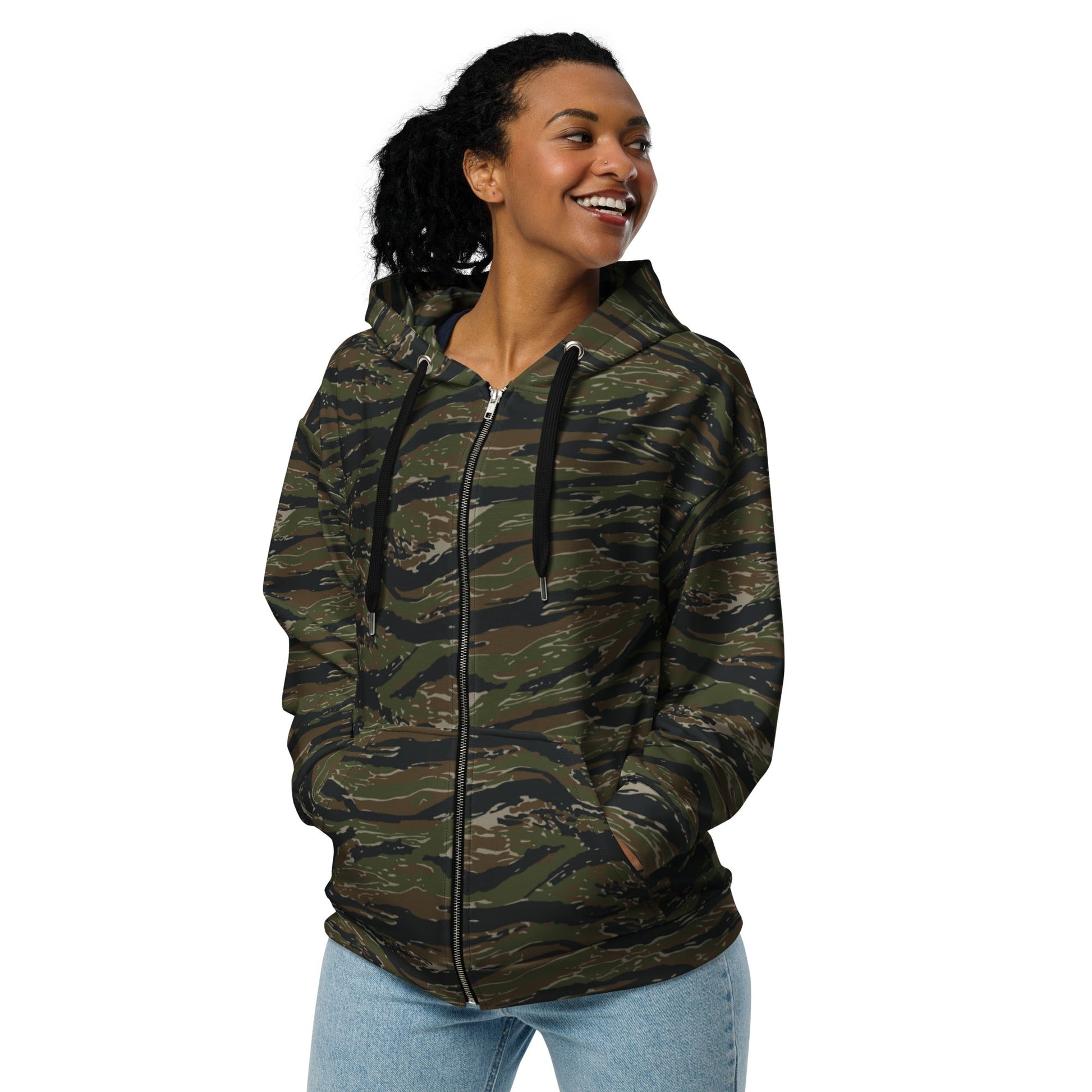 American Tiger Stripe Vintage Advisor Vietnam CAMO Unisex zip hoodie - Zip Hoodies