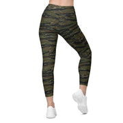 Tiger Stripe Vintage Advisor Vietnam CAMO Womens Leggings with Pockets - Women