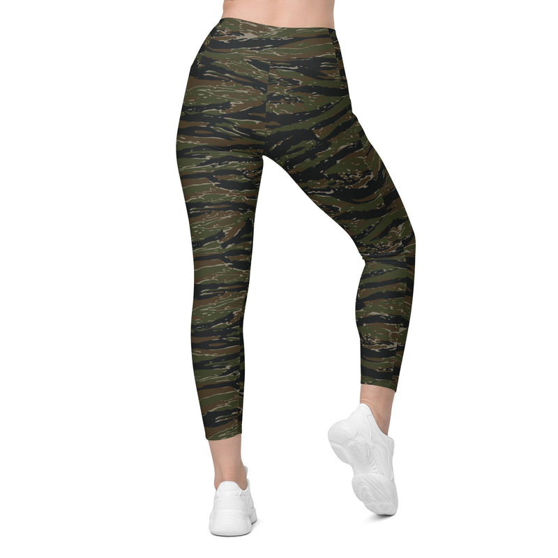 Tiger Stripe Vintage Advisor Vietnam CAMO Womens Leggings with Pockets - Women