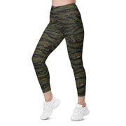 Tiger Stripe Vintage Advisor Vietnam CAMO Womens Leggings with Pockets - Women