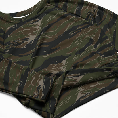American Tiger Stripe Vintage Advisor Vietnam CAMO Womens Long-Sleeve Crop Top