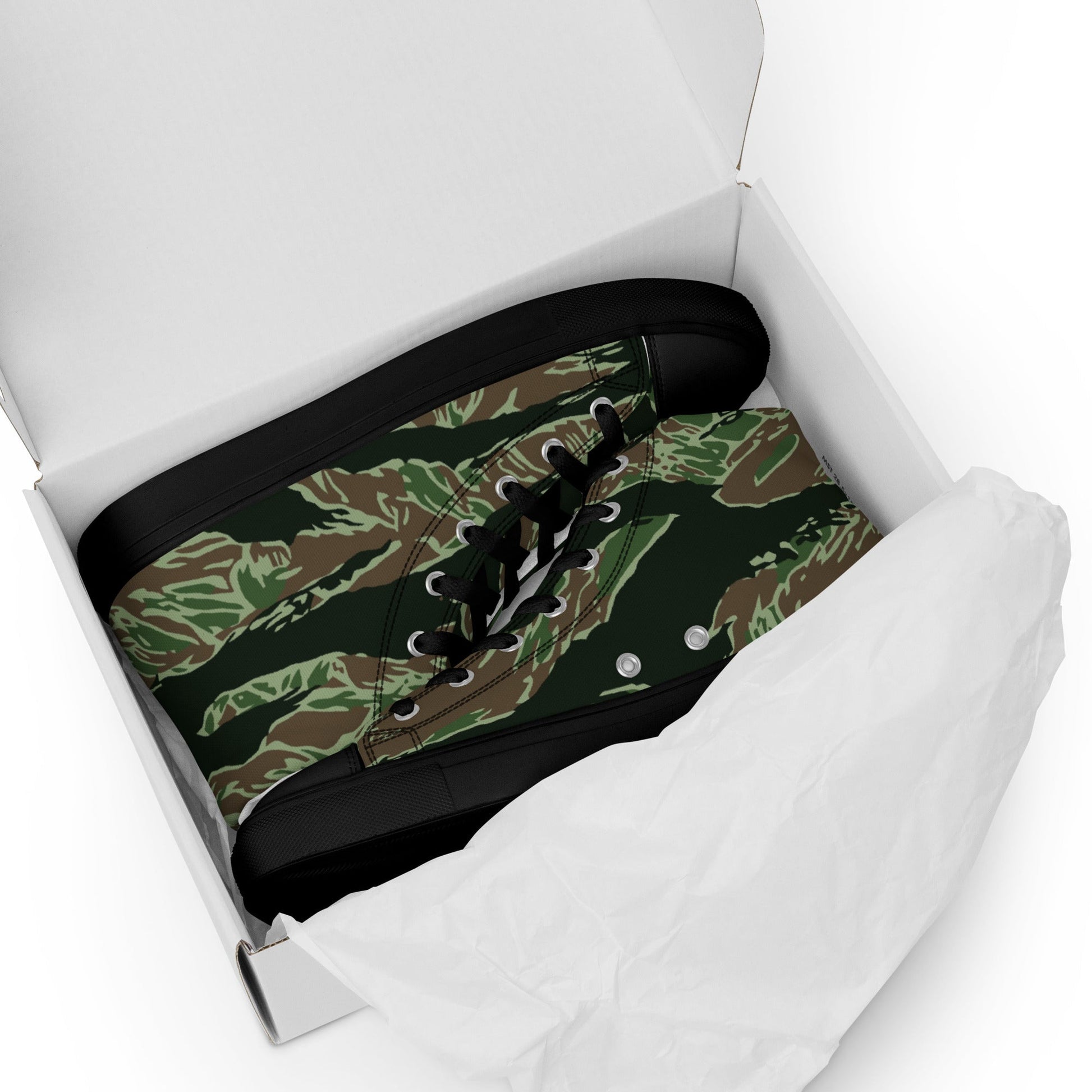American Tiger Stripe Viper CAMO Mens high top canvas shoes - High Top Canvas Shoes