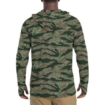 American Tiger Stripe Viper CAMO Mens Sunscreen Sports Hoodie With Thumb Holes