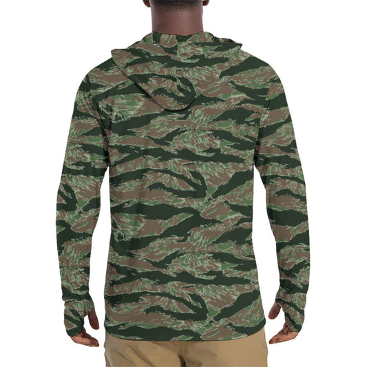 American Tiger Stripe Viper CAMO Mens Sunscreen Sports Hoodie With Thumb Holes