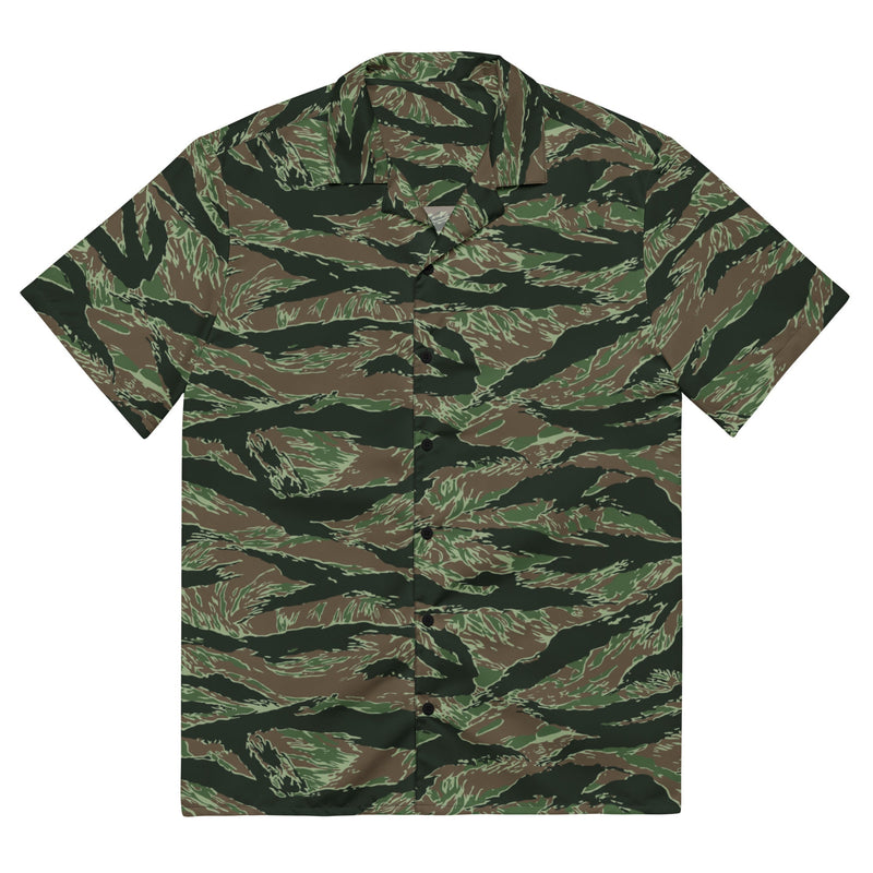 Tiger Stripe Viper CAMO Unisex Short-Sleeve Button Shirt - 2XS
