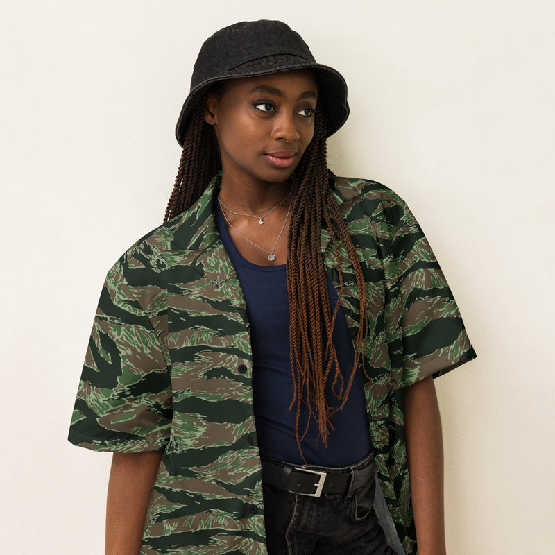Tiger Stripe Viper CAMO Unisex Short-Sleeve Button Shirt