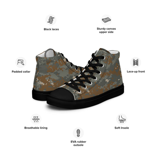 American Universal Camouflage Pattern DELTA (UCP-D) CAMO Mens high top canvas shoes - High Top Canvas Shoes