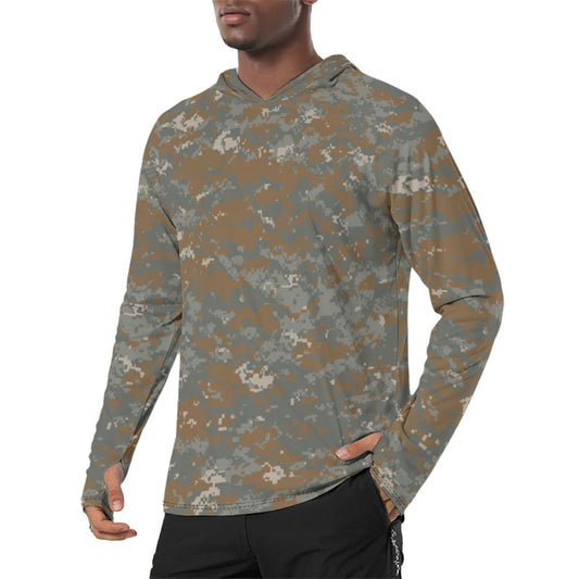 American Universal Camouflage Pattern DELTA (UCP-D) CAMO Men’s Sunscreen Sports Hoodie With Thumb Holes - Mens