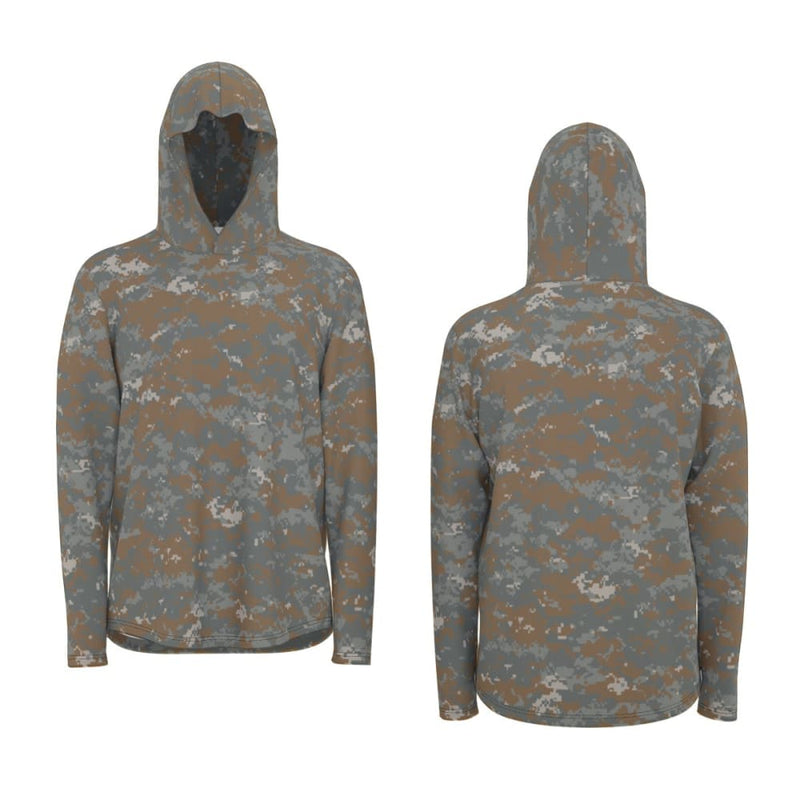 American Universal Camouflage Pattern DELTA (UCP-D) CAMO Men’s Sunscreen Sports Hoodie With Thumb Holes - S / White - Mens Sunscreen