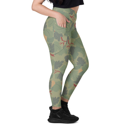 American USMC Wine Leaf Mitchell CAMO Leggings with pockets - Womens With Pockets