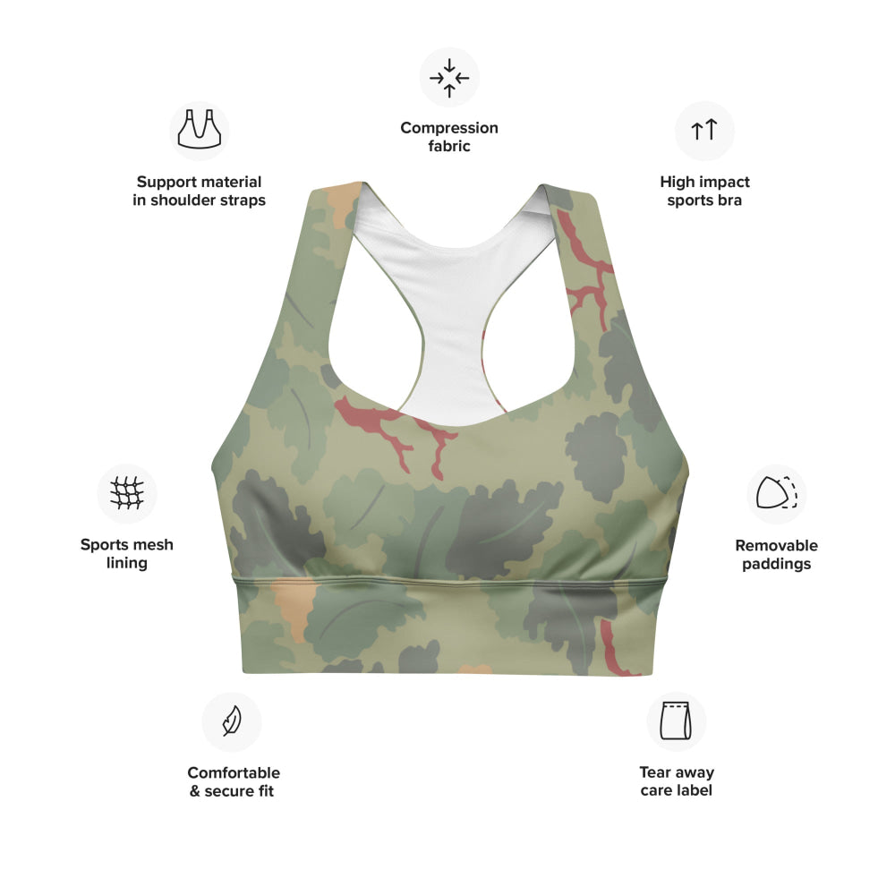 American USMC Wine Leaf Mitchell CAMO Longline sports bra - Womens Sports Bra