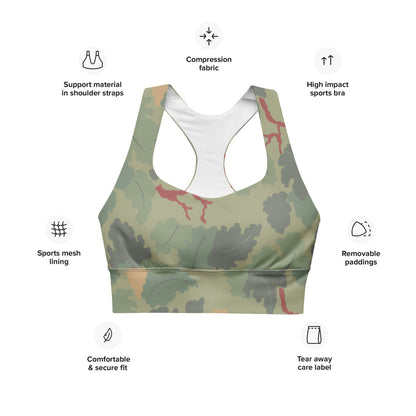 American USMC Wine Leaf Mitchell CAMO Longline sports bra - Womens Sports Bra