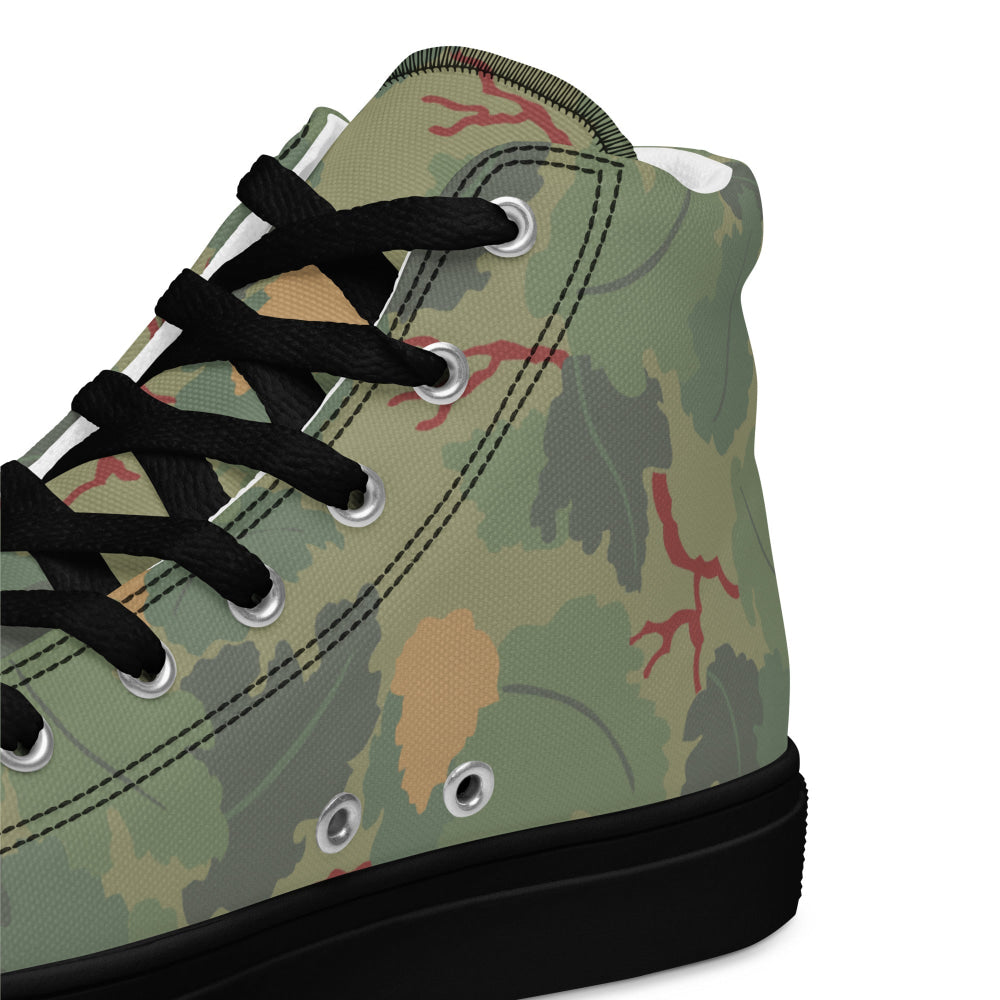 American USMC Wine Leaf Mitchell CAMO Men’s high top canvas shoes - Mens High Top Canvas Shoes