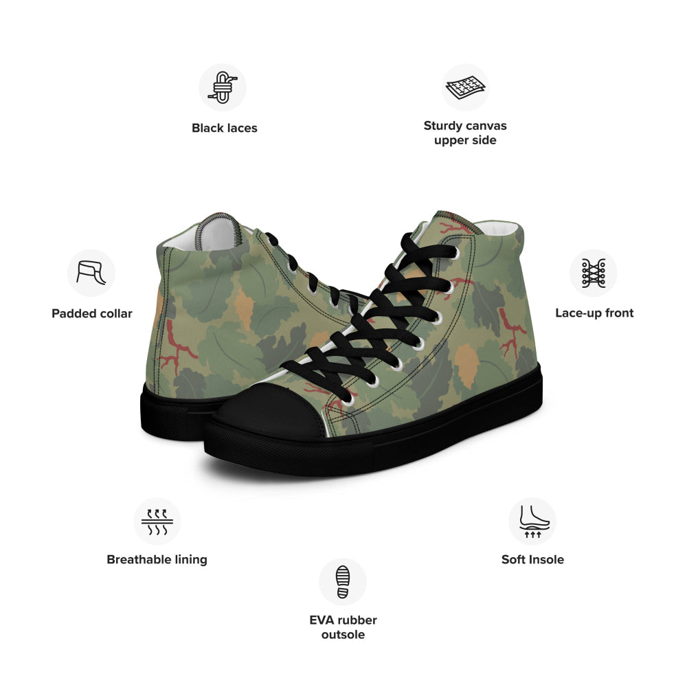 American USMC Wine Leaf Mitchell CAMO Men’s high top canvas shoes - Mens High Top Canvas Shoes