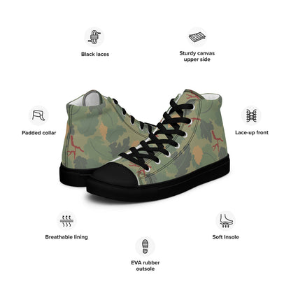 American USMC Wine Leaf Mitchell CAMO Men’s high top canvas shoes - Mens High Top Canvas Shoes